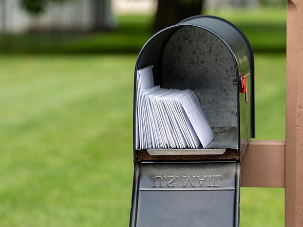 mailbox with bills