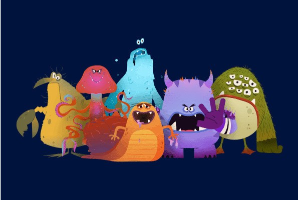 Group of Colorful Paymentus Billing and Payment Monsters