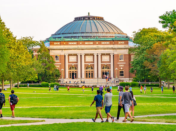 Students Walking Outdoor on College Campus