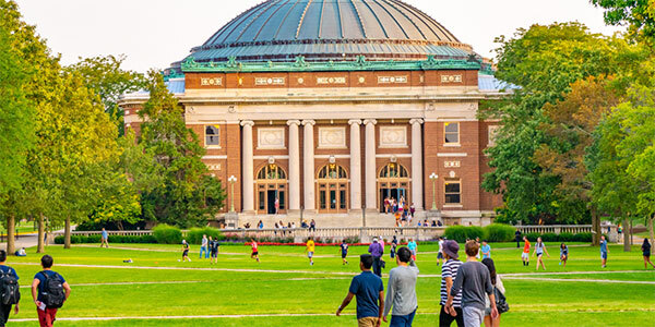 Students Walking Outdoor on College Campus